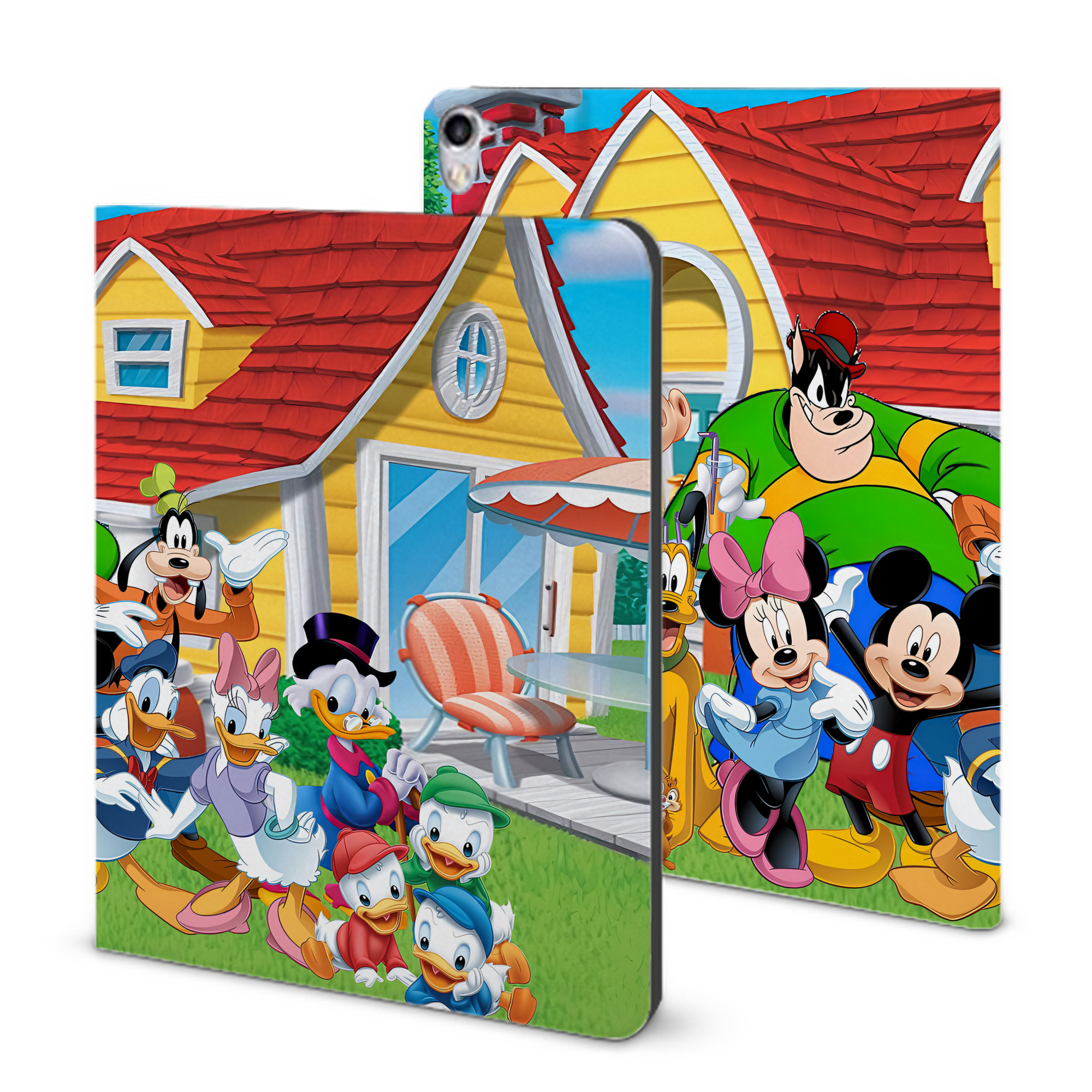 （画像用） ミッキーマウス Mickey Mouse IPad ケース ブック型 PUレザー TPU 耐衝撃 軽量 薄型 ペン収納なし 全面保護 IPad 各モデル対応
